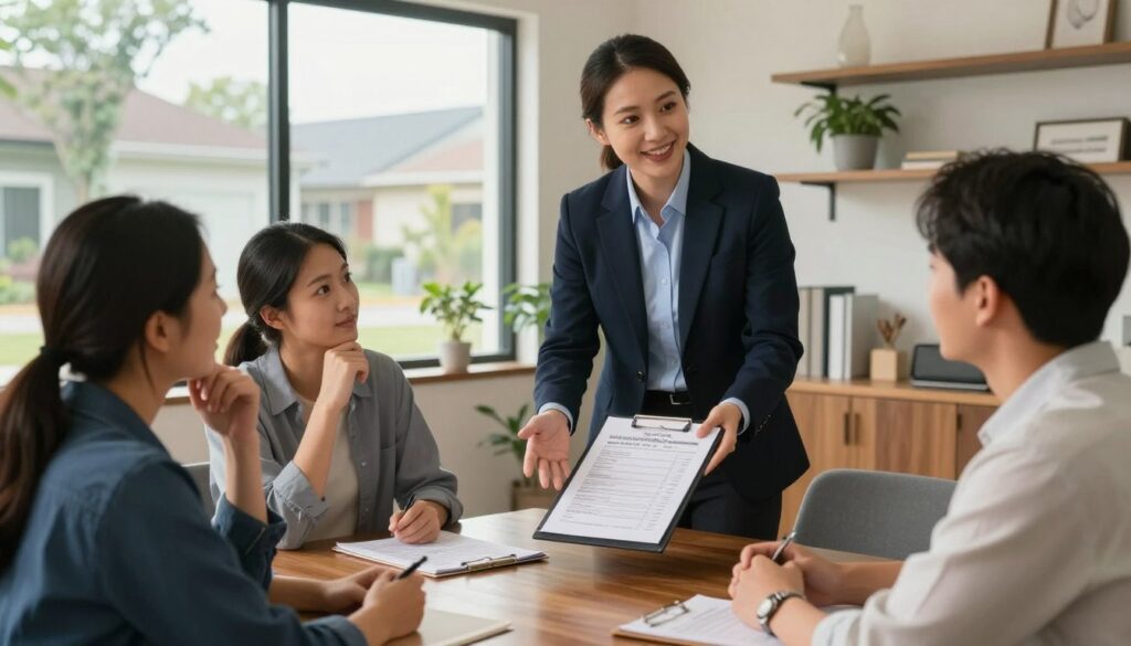 real estate agent negotiating for home