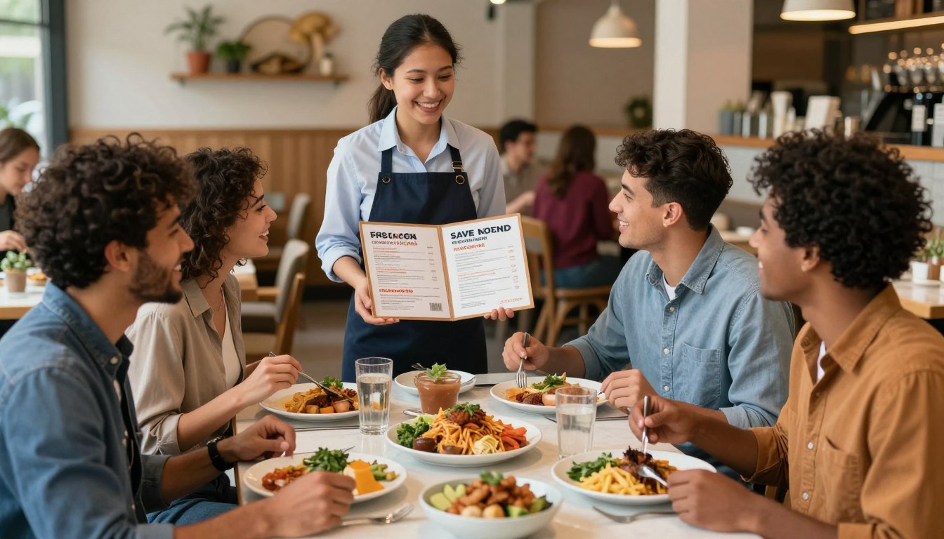 how to save money eating out at restaurants
